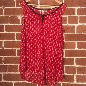 Kitty Cat Printed Sleeveless Shirt